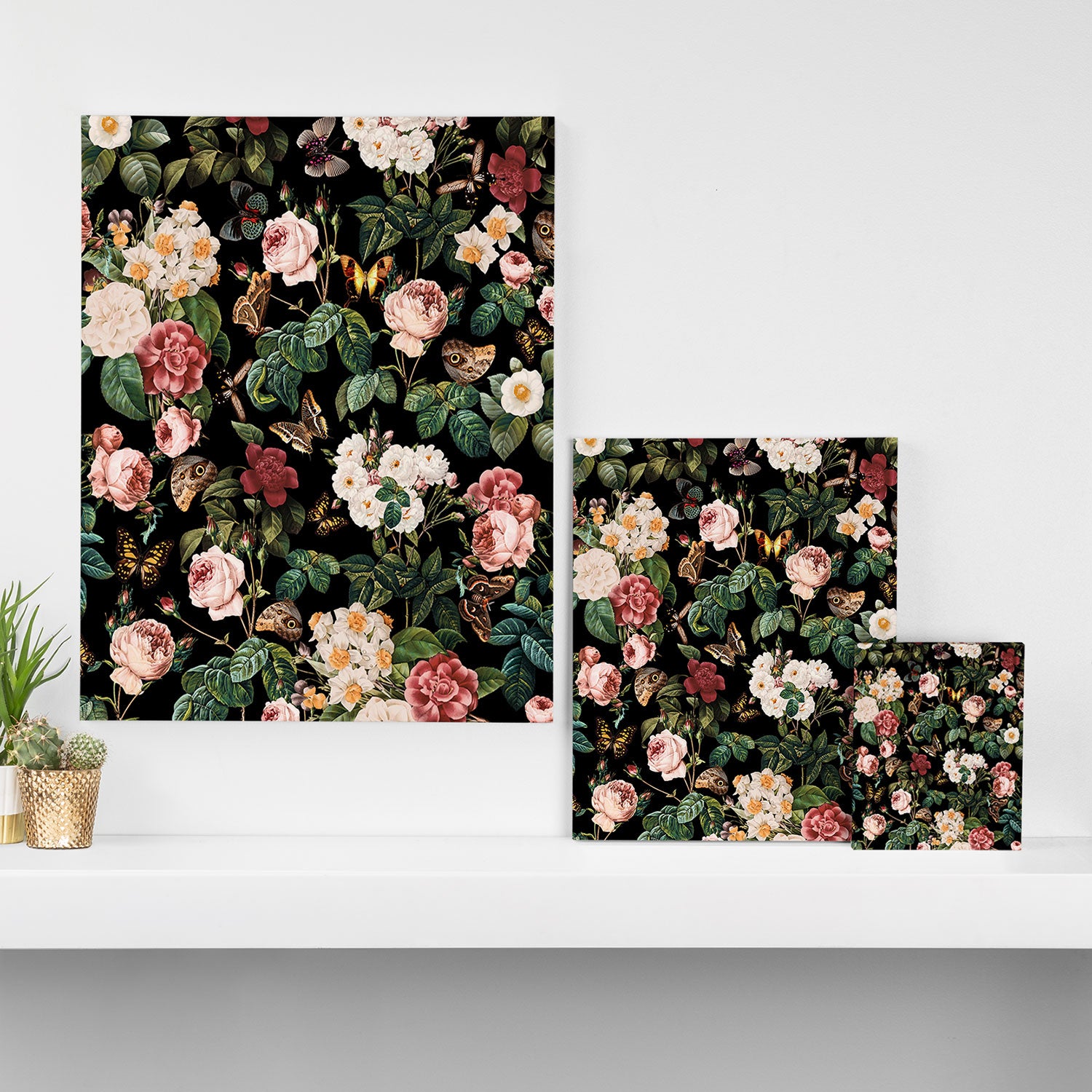 Floral and Butterflies Canvas Print Gallery Image 3