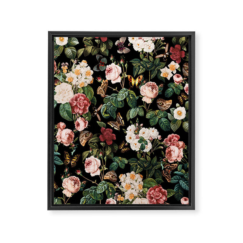 Floral and Butterflies Framed Canvas Print Gallery Image 8