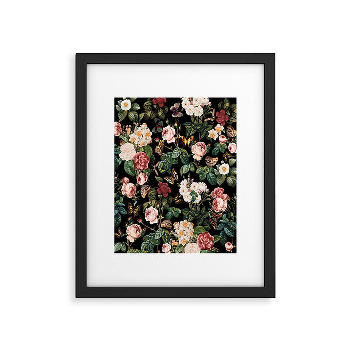 Floral and Butterflies Framed Art Print Gallery Image 1