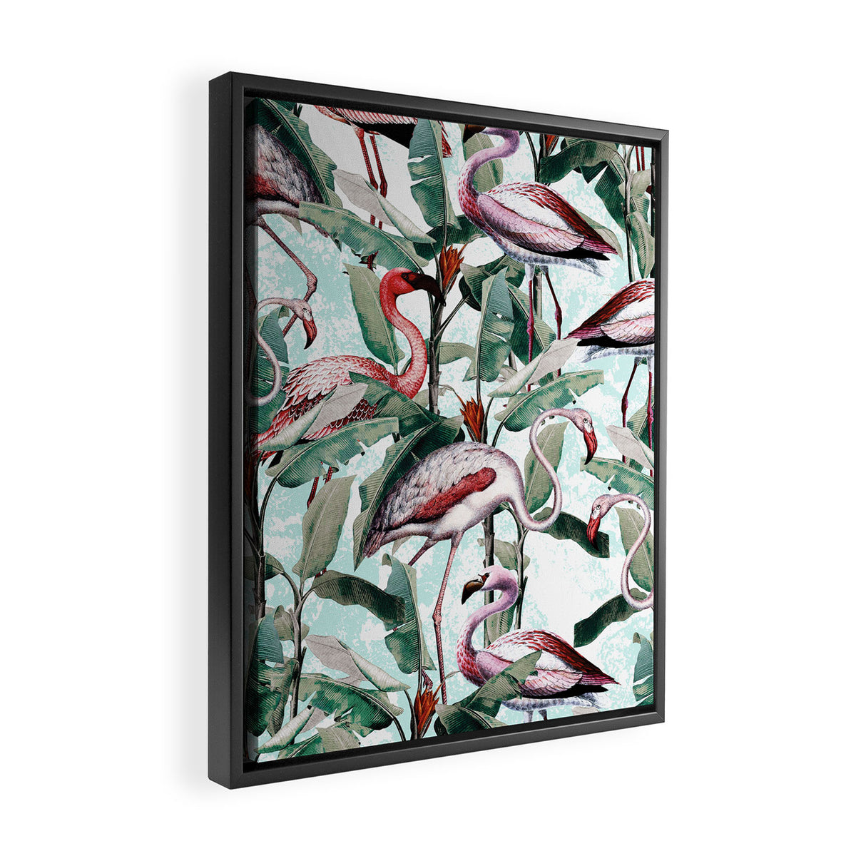 Floral and Flamingo VIII Framed Canvas Print Gallery Image 2