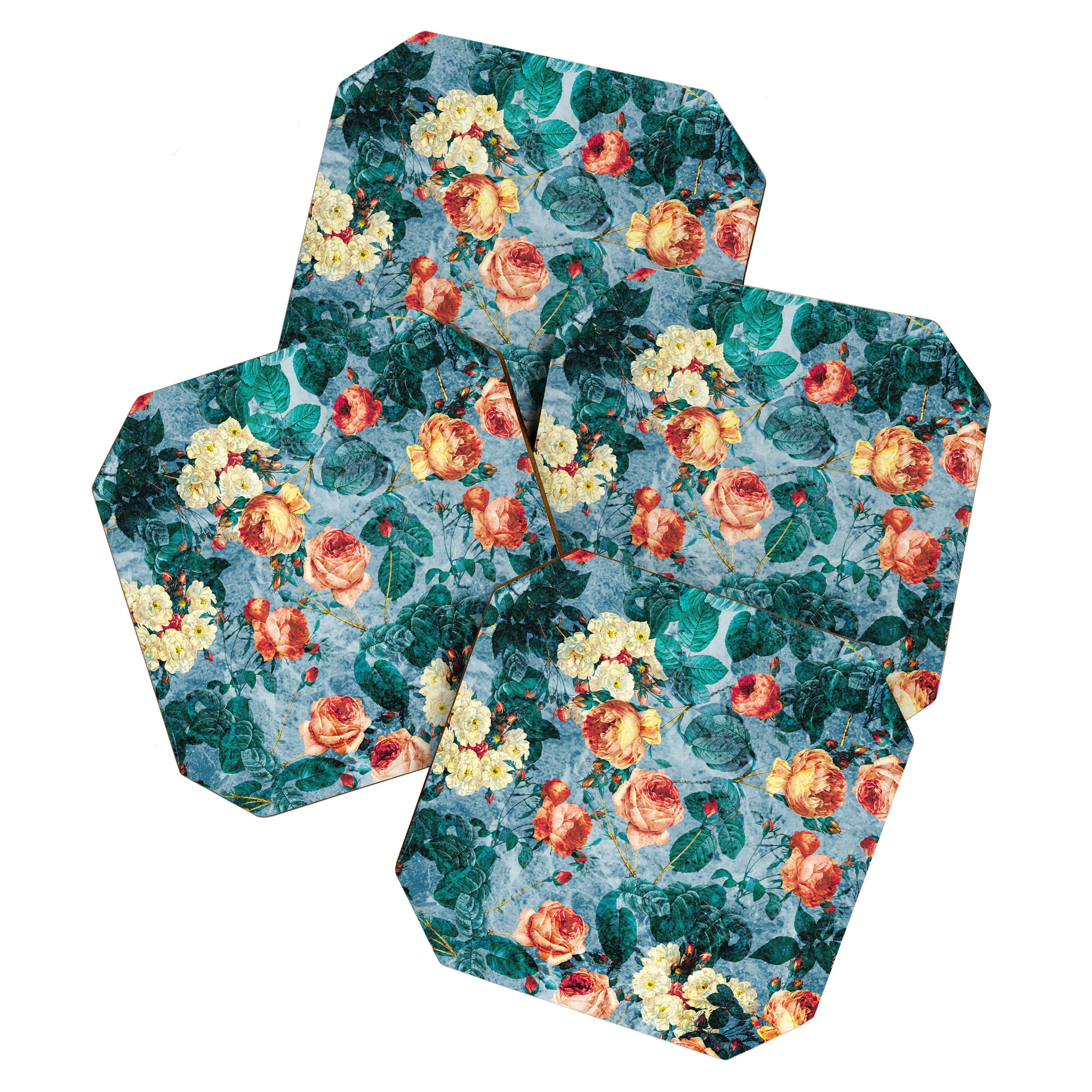 Floral and Marble Texture II Coaster Gallery Image 1