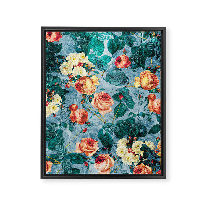 Floral and Marble Texture II Framed Canvas Print Gallery Image 1