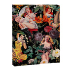 Floral and Pin-Up Girls III - Night Canvas Print Gallery Image 6