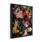 Floral and Pin-Up Girls III - Night Framed Canvas Print Gallery Image 2