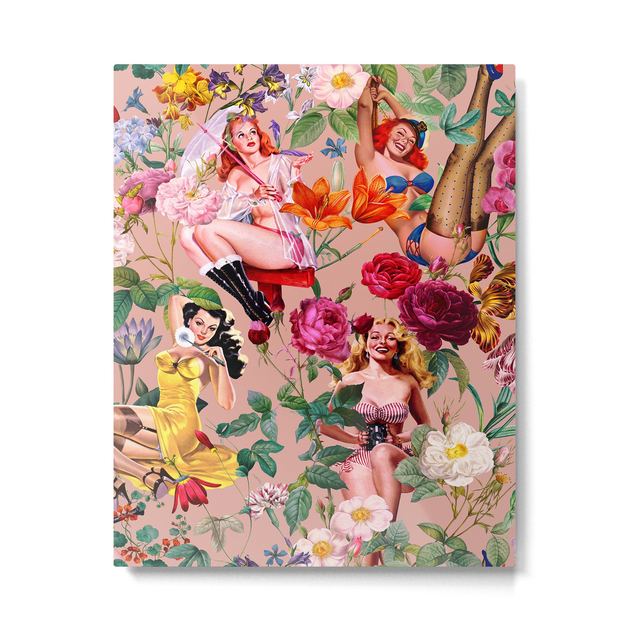 Floral and Pin-Up Girls III Metal Print Gallery Image 4