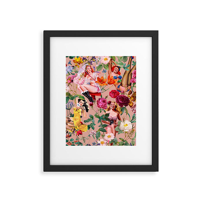 Floral and Pin-Up Girls III Framed Art Print Gallery Image 1