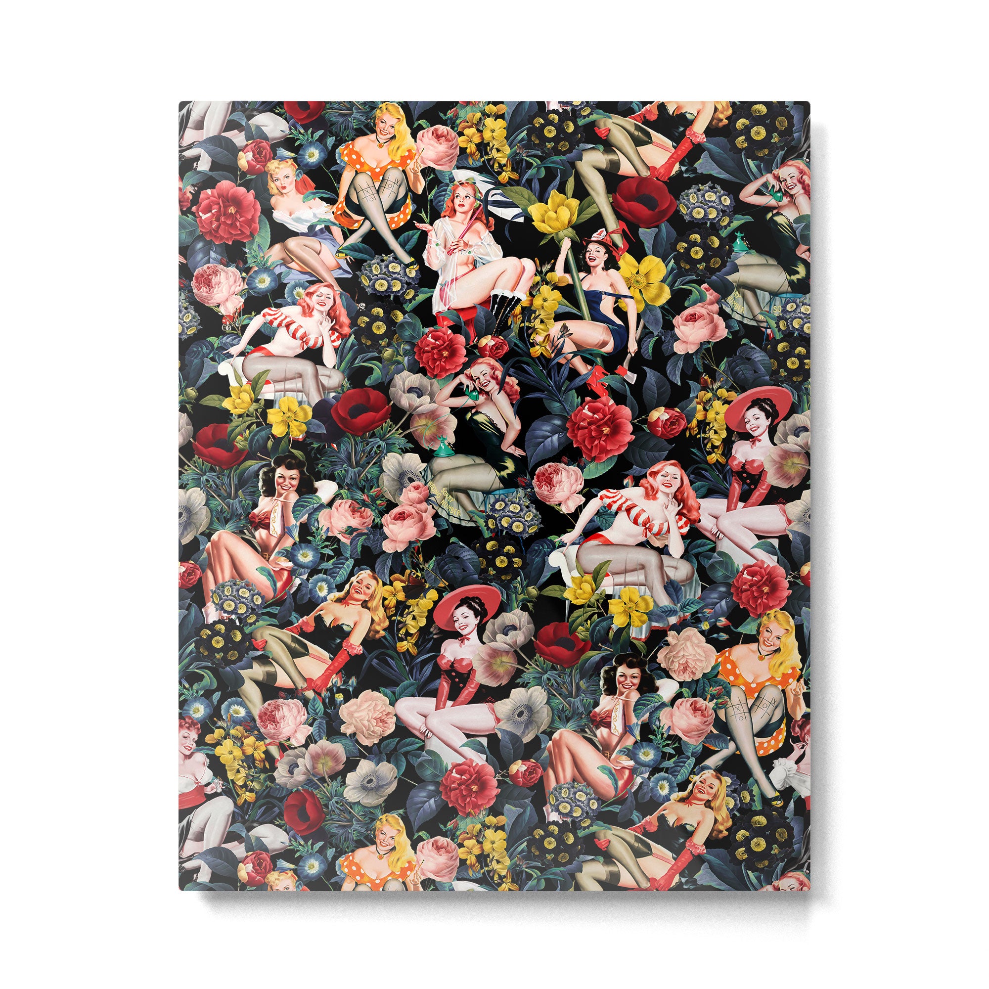 Floral and Pin-Up Girls IV Metal Print Gallery Image 4