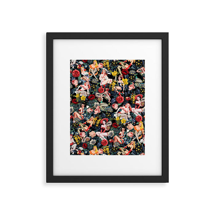 Floral and Pin-Up Girls IV Framed Art Print Gallery Image 1