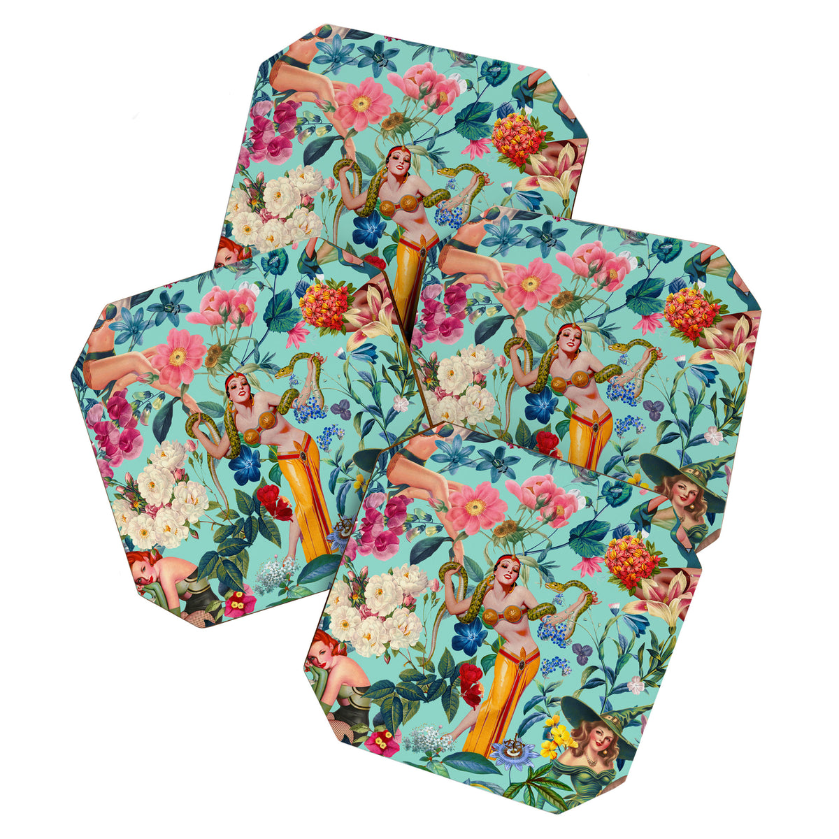 Floral and Pin-Up Girls V Coaster Gallery Image 1
