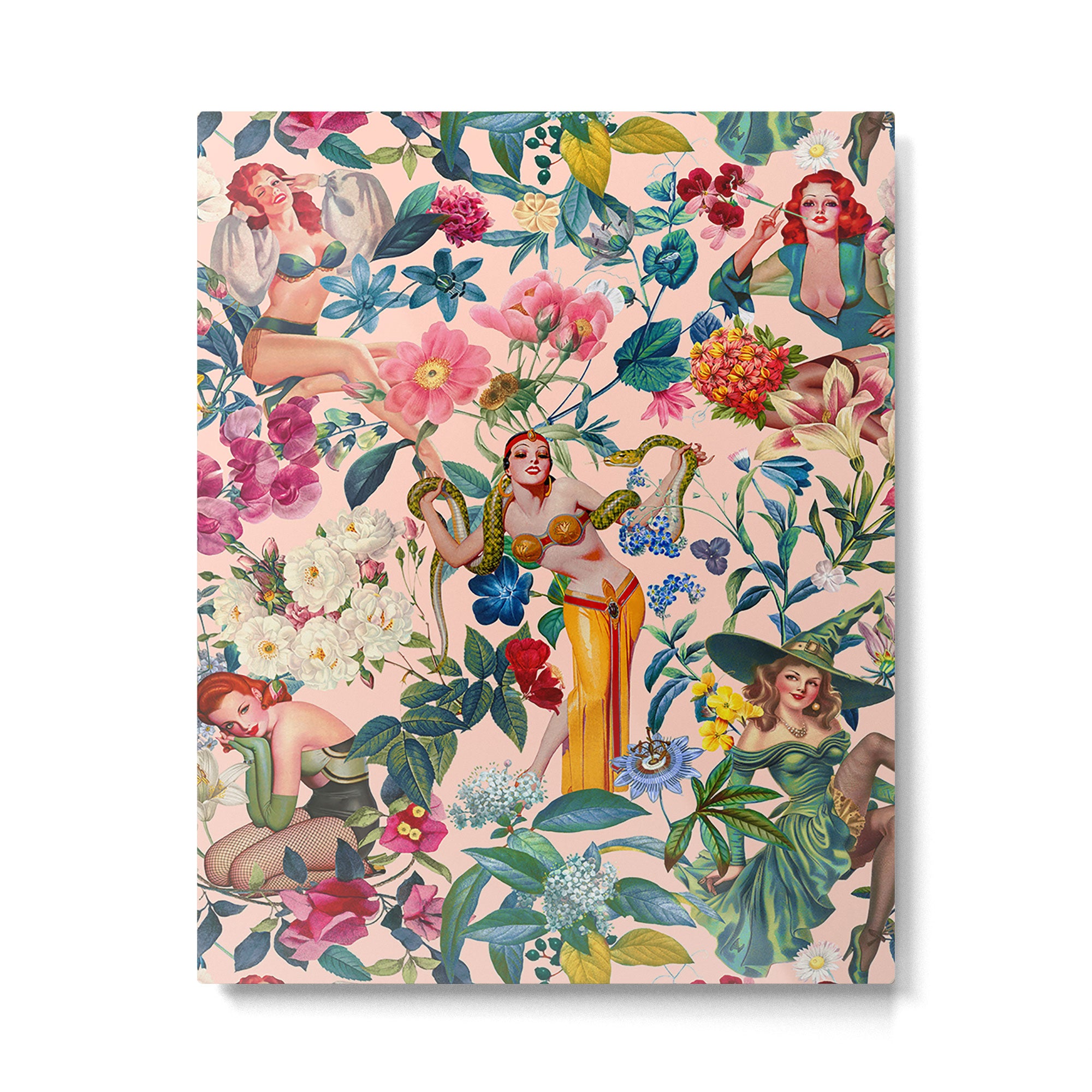 Floral and Pin-Up Girls V - II Metal Print Gallery Image 4