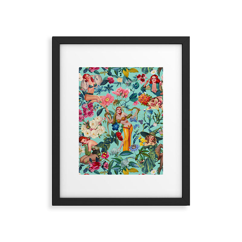 Floral and Pin-Up Girls V Framed Art Print Gallery Image 5