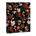Floral and Skull Dark Pattern Canvas Print Gallery Image 6