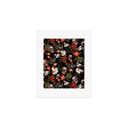 Floral and Skull Dark Pattern Art Print Gallery Image 1