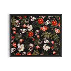 Floral and Skull Pattern Framed Canvas Print Gallery Image 2