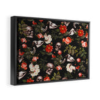 Floral and Skull Pattern Framed Canvas Print Gallery Image 6