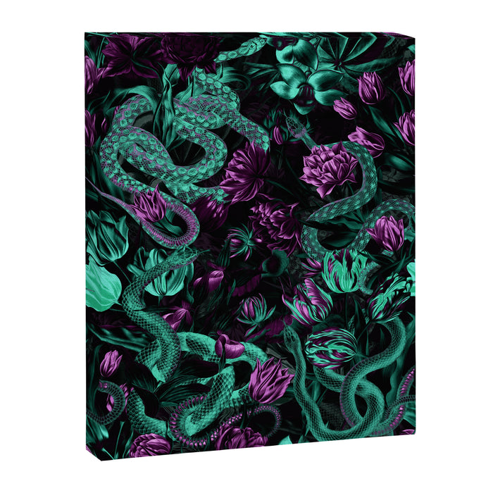 Floral and Snake Night Canvas Print Gallery Image 1