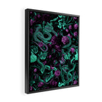 Floral and Snake Night Framed Canvas Print Gallery Image 2