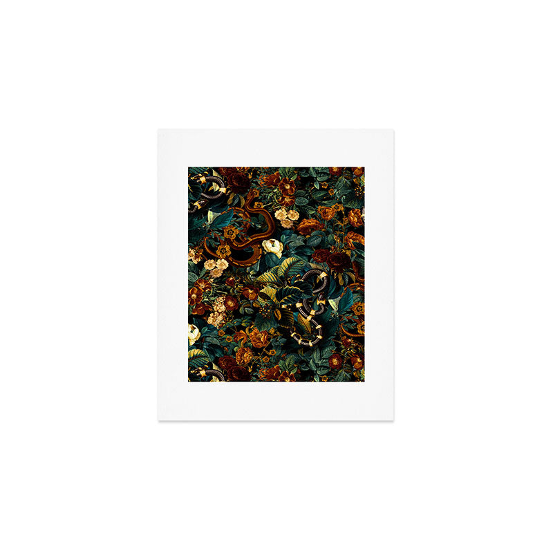 Floral and Snakes jungle Art Print Gallery Image 1