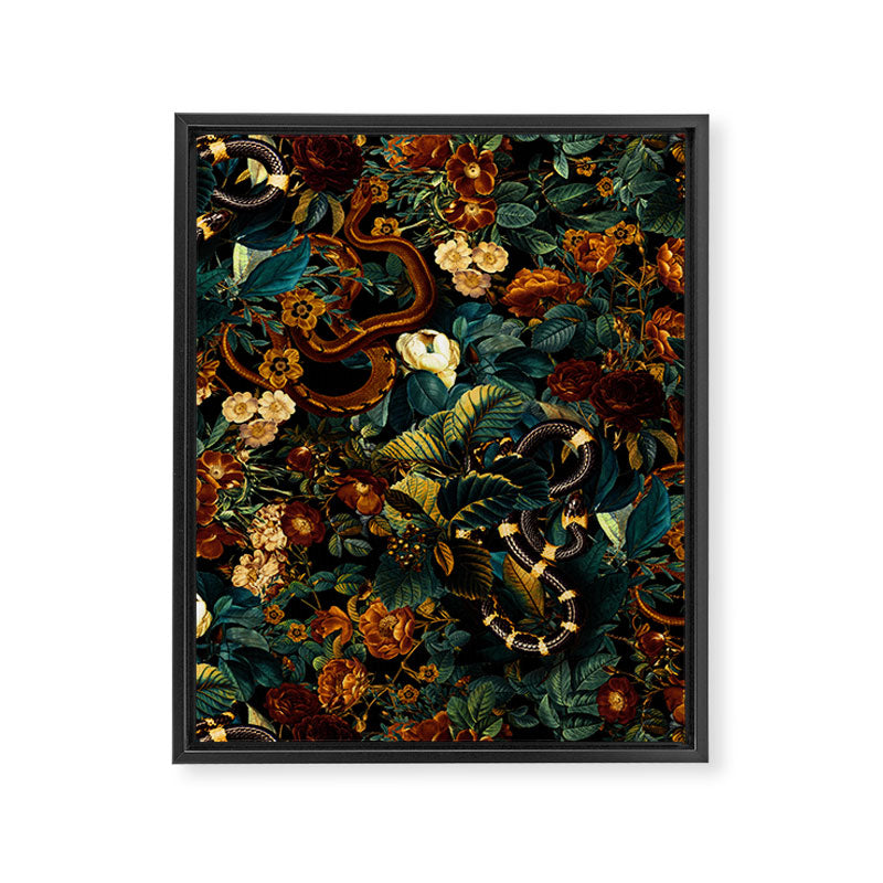 Floral and Snakes jungle Framed Canvas Print Gallery Image 8