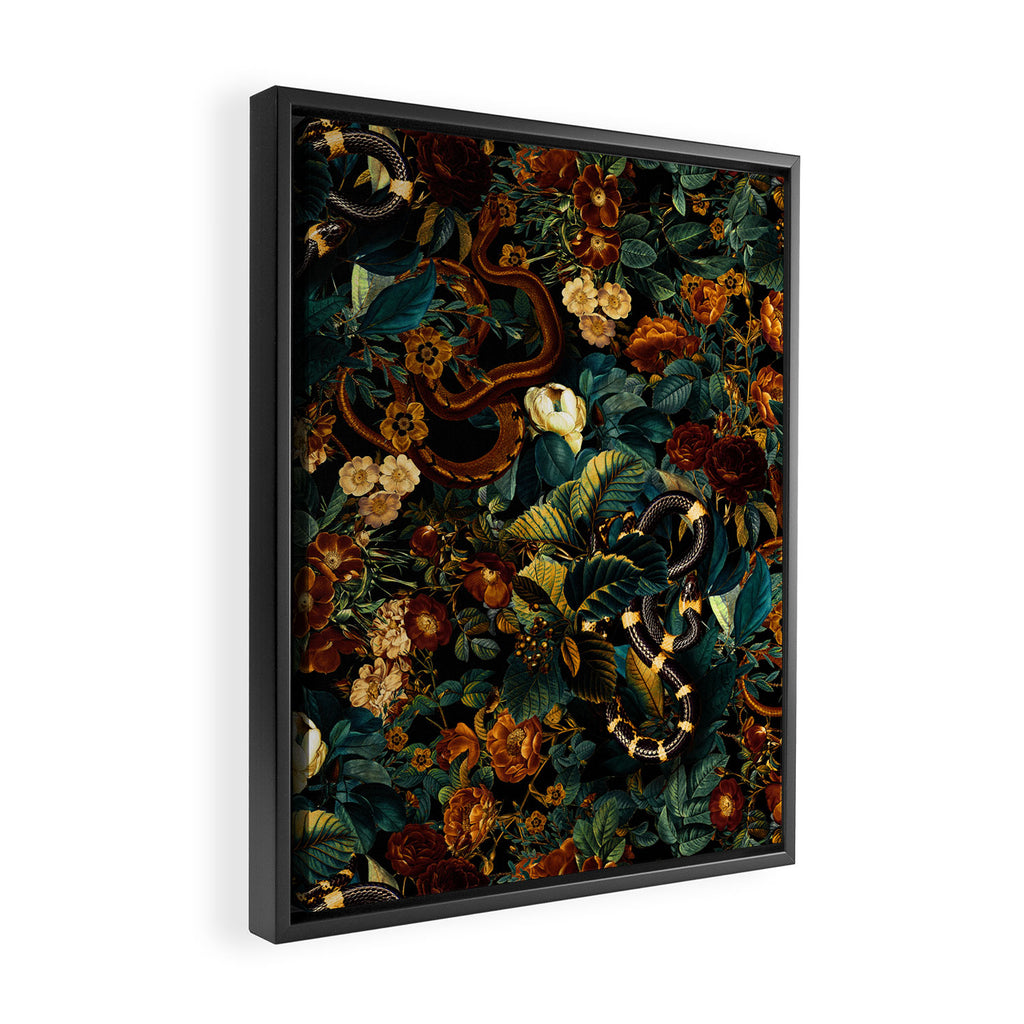 Floral and Snakes jungle Framed Canvas Print Gallery Image 2