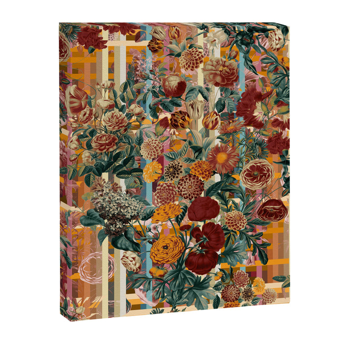 Floral and Tartan Pattern Canvas Print Gallery Image 1