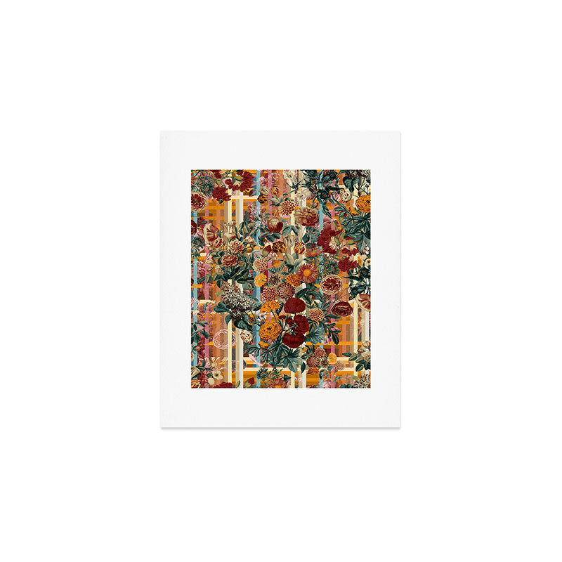 Floral and Tartan Pattern Art Print Gallery Image 1