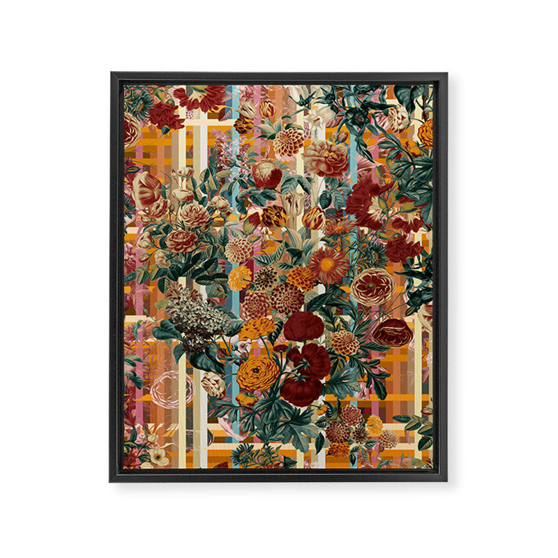 Floral and Tartan Pattern Framed Canvas Print Gallery Image 6
