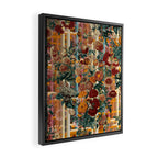 Floral and Tartan Pattern Framed Canvas Print Gallery Image 2