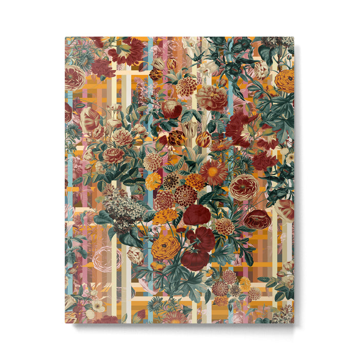 Floral and Tartan Pattern Metal Print Gallery Image 1