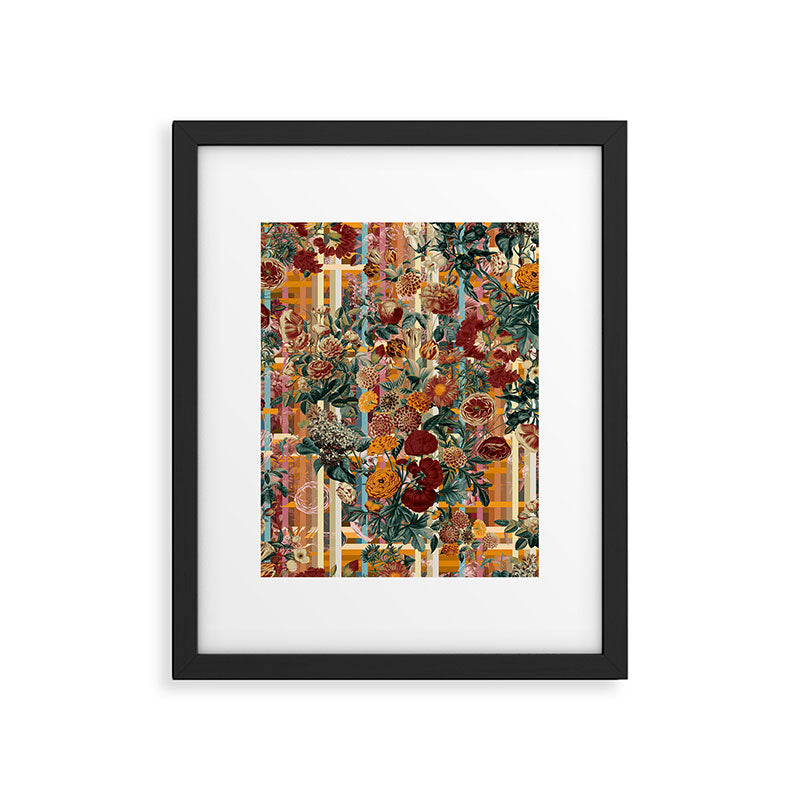 Floral and Tartan Pattern Framed Art Print Gallery Image 5