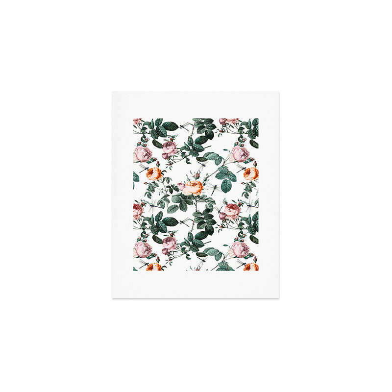 Floral and Winged Darter Art Print Gallery Image 1