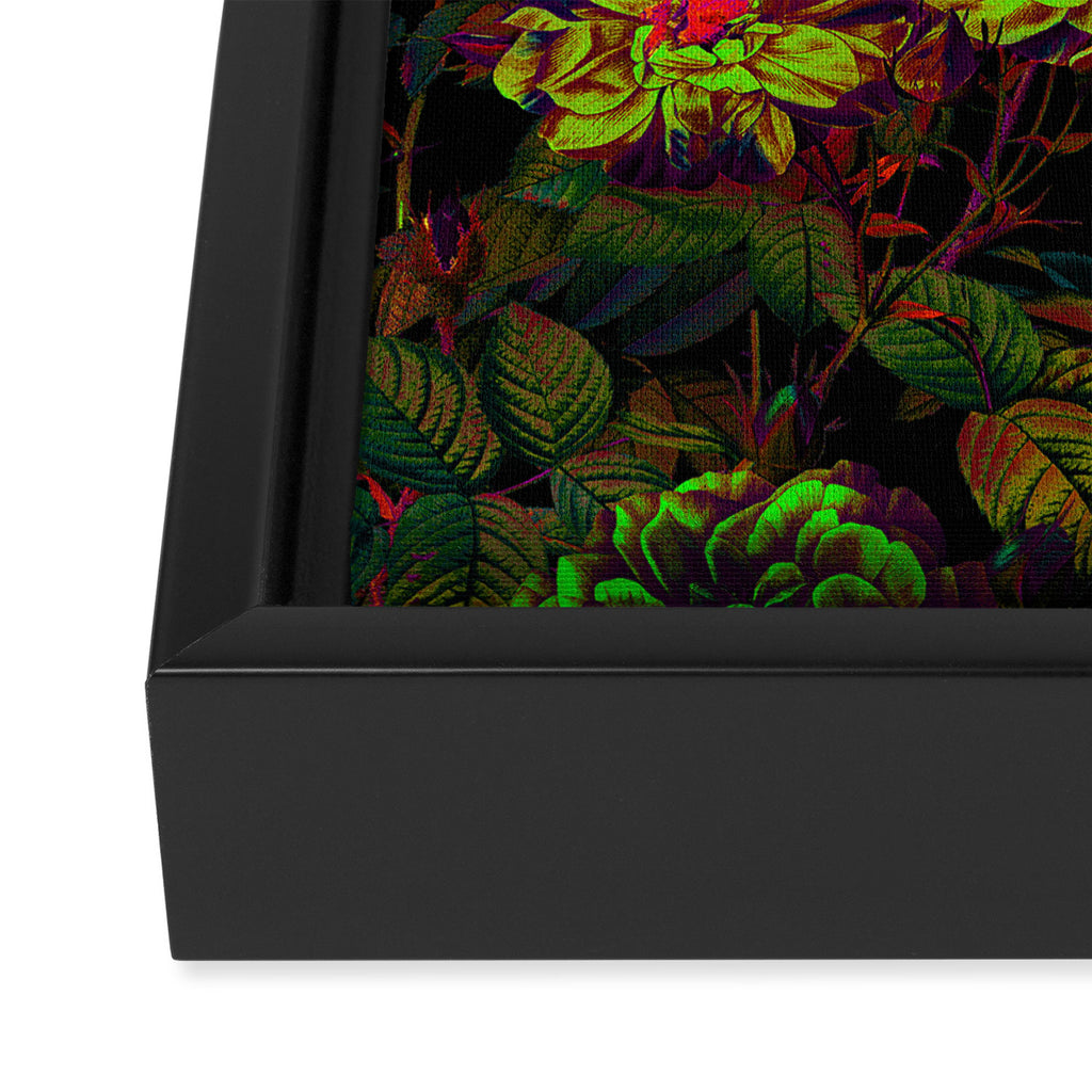 Floral Neon Garden Framed Canvas Print Gallery Image 3