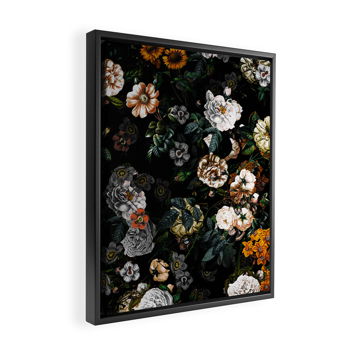 Floral Night Garden Framed Canvas Print Gallery Image 2