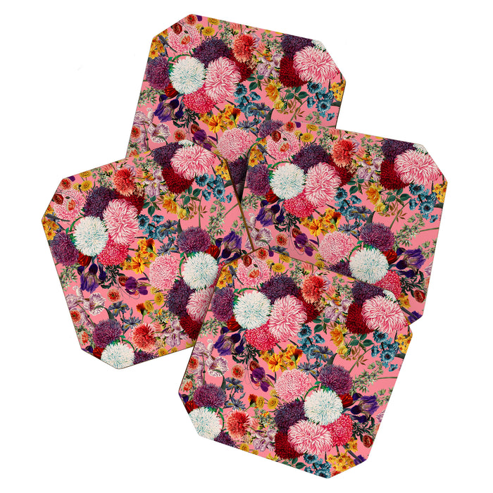 Floral Pink Pattern Coaster Gallery Image 1