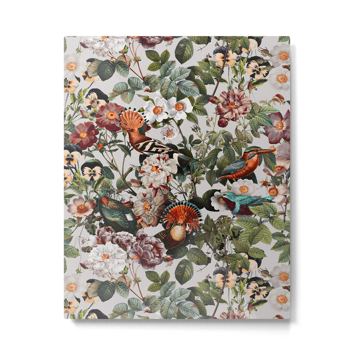 Floral Symphony with Birds Metal Print Gallery Image 1