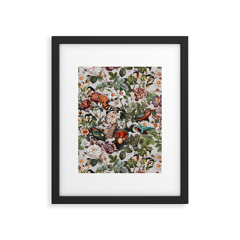 Floral Symphony with Birds Framed Art Print Gallery Image 6