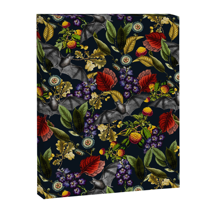 Flying Fox and Floral Pattern Canvas Print Gallery Image 1