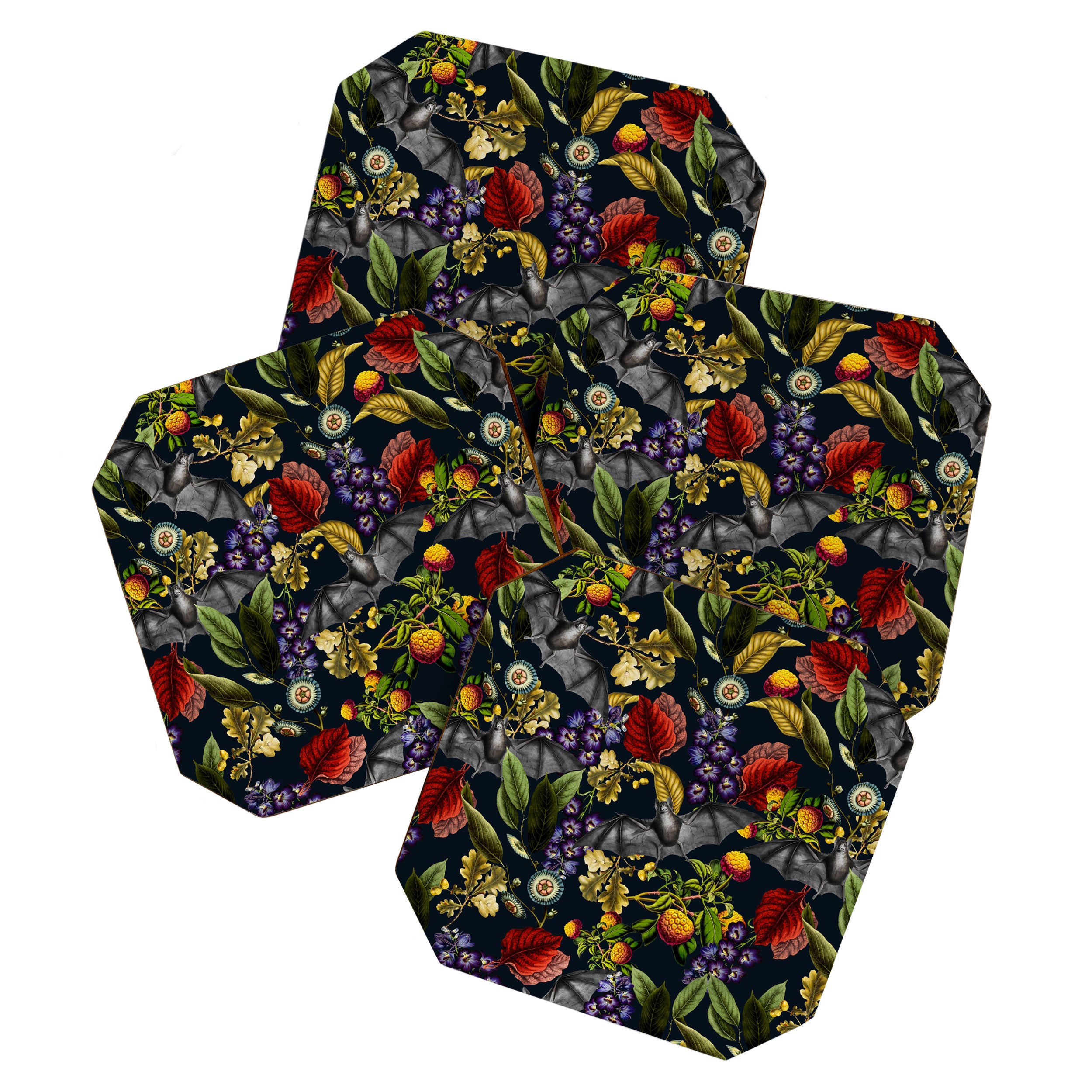 Flying Fox and Floral Pattern Coaster Gallery Image 1