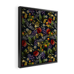 Flying Fox and Floral Pattern Framed Canvas Print Gallery Image 2