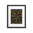 Flying Fox and Floral Pattern Framed Art Print Gallery Image 5