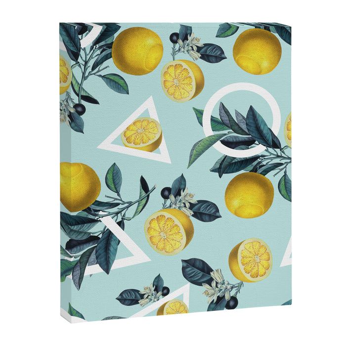 Geometric and Lemon pattern III Canvas Print Gallery Image 1