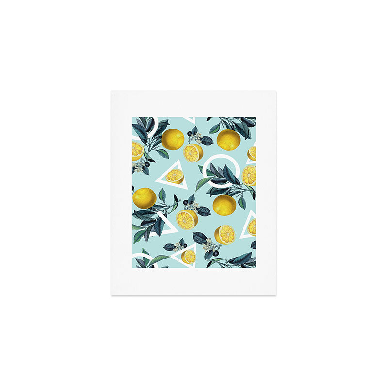 Geometric and Lemon pattern III Art Print Gallery Image 1