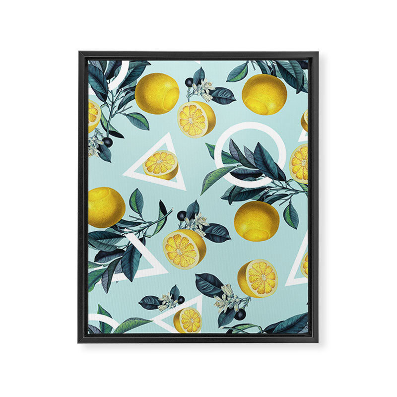 Geometric and Lemon pattern III Framed Canvas Print Gallery Image 6