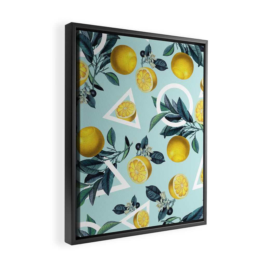 Geometric and Lemon pattern III Framed Canvas Print Gallery Image 2