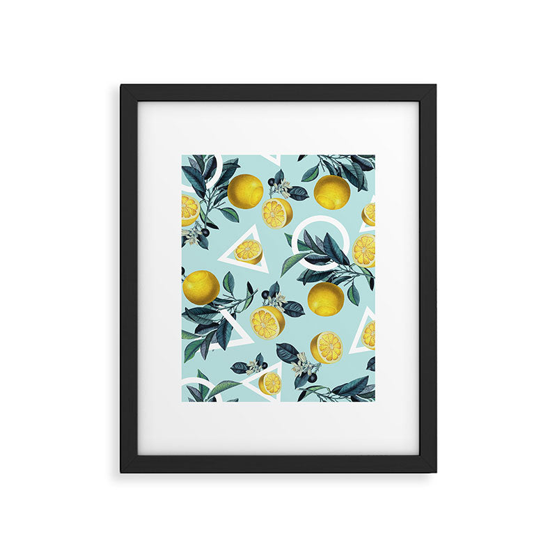 Geometric and Lemon pattern III Framed Art Print Gallery Image 5