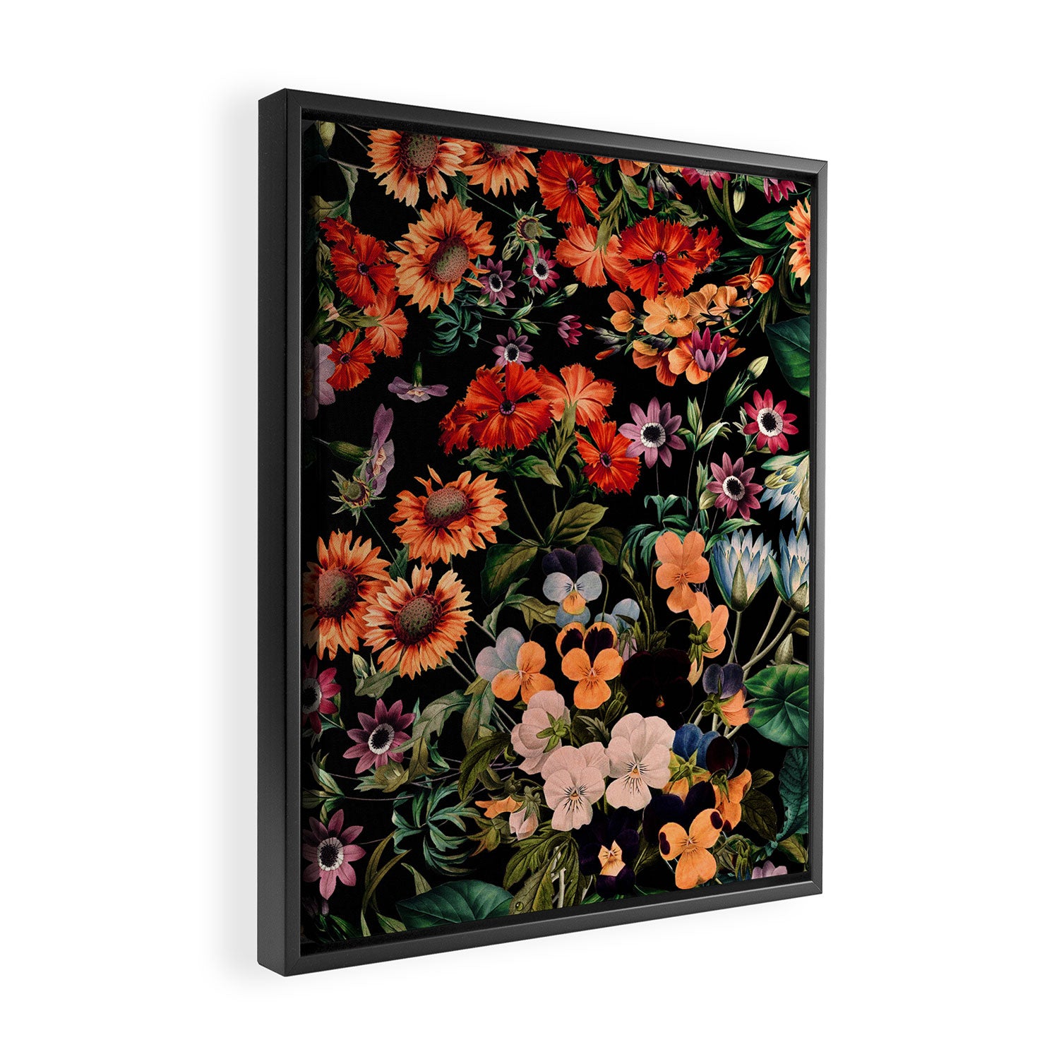 Glow in the Dark Botanicals II Framed Canvas Print Gallery Image 2
