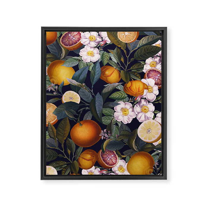 Juicy Lemons - Night Framed Canvas Print Gallery Image 1