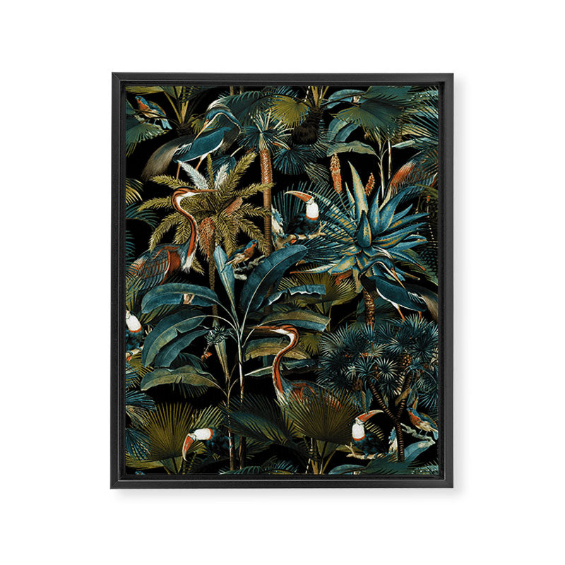 Jungle and Birds Framed Canvas Print Gallery Image 8