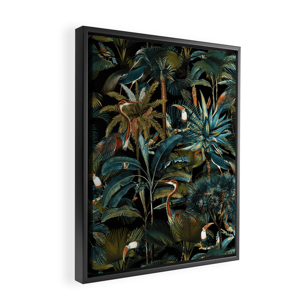 Jungle and Birds Framed Canvas Print Gallery Image 2