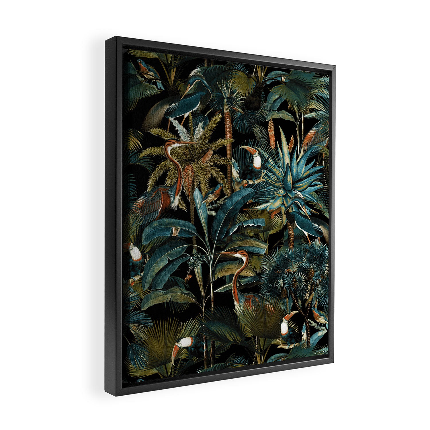 Jungle and Birds Framed Canvas Print Gallery Image 2